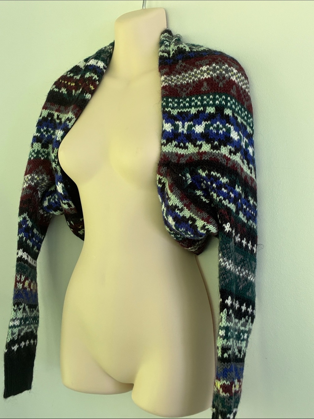 Free People Carnival Fair Isle Shrug Sweater Bolero -Multicolor Knit